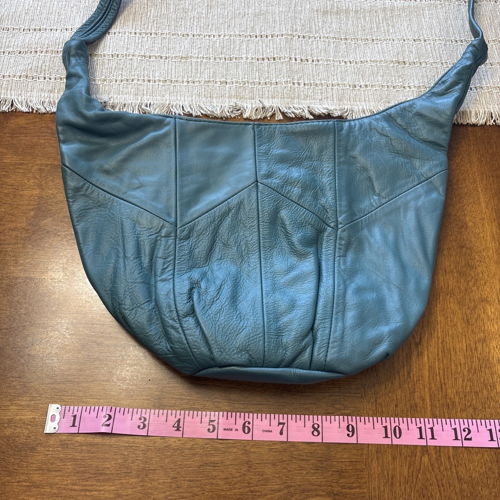 Federico Munoz Made In Mexico Genuine Bovine Leather Green With Fringe Purse - Picture 4 of 8